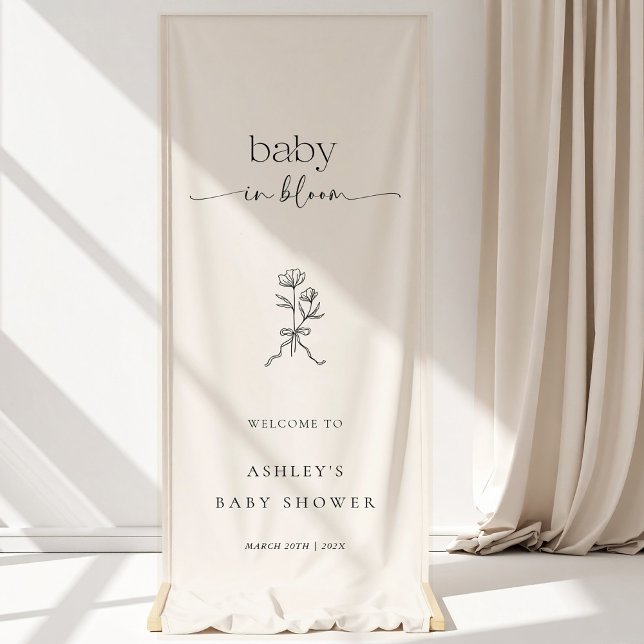 Lona Minimal Baby in Bloom Baby Shower Banner (Subido por el creador)