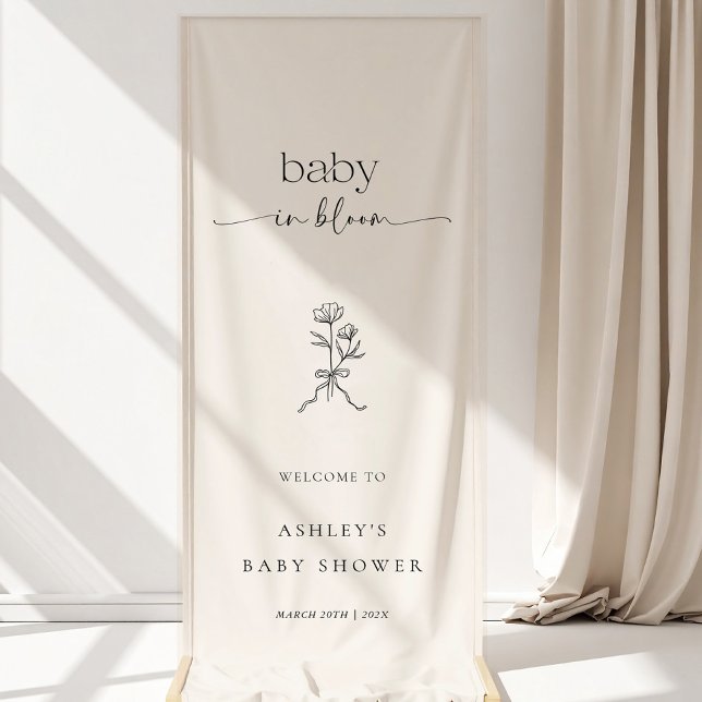Lona Minimal Baby in Bloom Baby Shower Vinyl Banner (Subido por el creador)