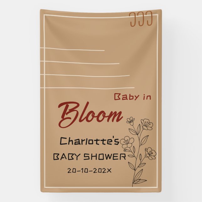 Lona Minimalist Baby In Bloom Wildflower Baby Shower (Vertical)
