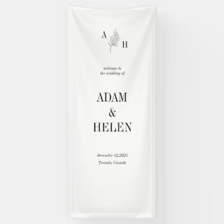 Lona Minimalist Black and White Wedding Welcome