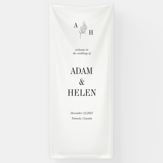 Lona Minimalist Black and White Wedding Welcome (Vertical)