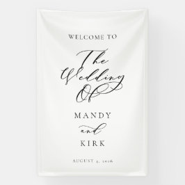Lona Minimalist Script Wedding Welcome Sign Banner