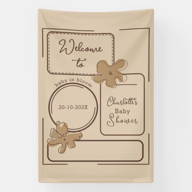 Lona Minimalist Style Flower Notes Baby Shower (Vertical)