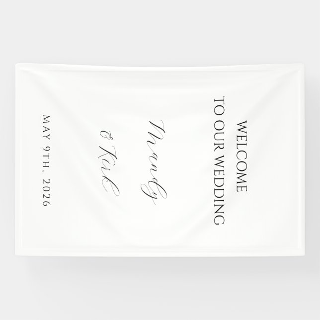 Lona Minimalist Wedding Welcome Sign | Custom Modern  (Horizontal)