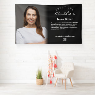 Lona Minimalista por el autor con Bio y QR
