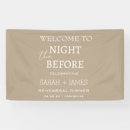 Lona Minimalista Taupe la noche antes de la bienvenida