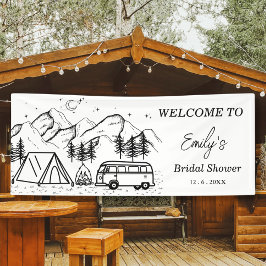 Lona Mínimo Campamento Negro Blanco Despedida de Solter