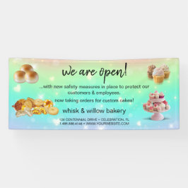 Lona Mint & Gold Whisk Bakery Negocios reabriendo verde