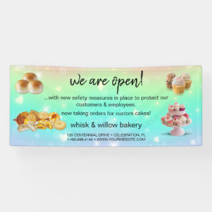 Lona Mint & Gold Whisk Bakery Negocios reabriendo verde
