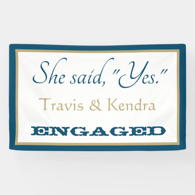 Lona ¡Mira! Banner del partido de compromiso personaliz (Horizontal)