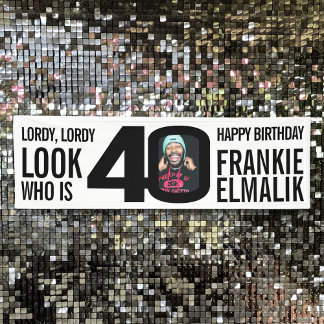 Lona Mira quién 40 foto de fiesta de 40 años, blanco ne