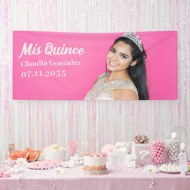 Lona Mis Quince Quinceañera Foto Personalizado de cumpl (Fiesta)