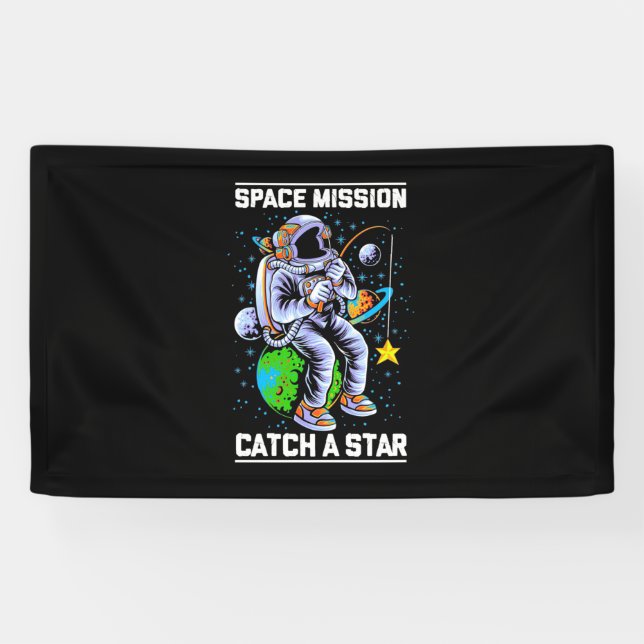Lona Misión Espacial Astronauta Atrapa Una Estrella (Horizontal)