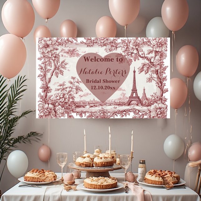 Lona Miss to Mrs Bridal Shower Paris French Country  (Miss to Mrs Bridal Shower Paris French Country Banner)