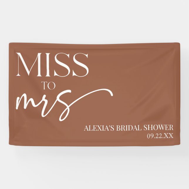 Lona Miss To Mrs Brown Boho Bohemian Bridal Shower (Horizontal)