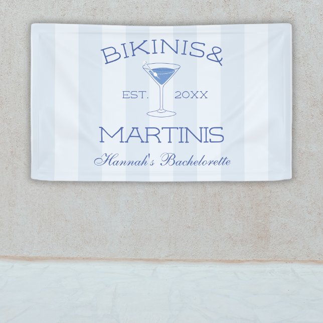 Lona Moda Bikinis Y Martinis Beach Bachelorette (Chic Bikinis And Martinis Beach Bachelorette Party Banner)