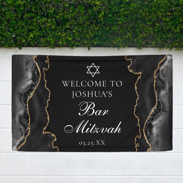 Lona Moda Black Gold Agate Bar Mitzvah Fiesta (Subido por el creador)