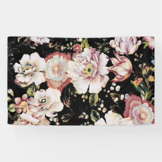 Lona moda bohemia flores rosadas oscuras florales