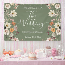 Moda Boho Flor silvestre Rustic Sage Green Boda