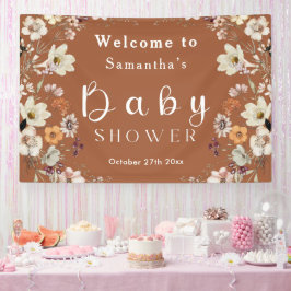 Lona Moda Boho Wildflower Terracotta Baby Shower