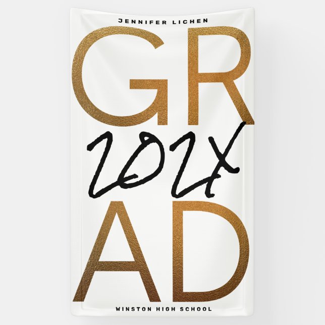 Lona Moda de Personalizado de Año de Grado de Relieve m (Vertical)