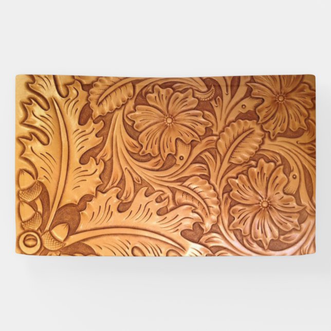 Lona Moda de vaquero marrón rustico de cuero occidental (Horizontal)