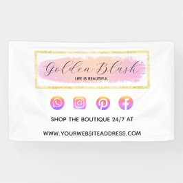 Lona Moda geométrica de color rosa y oro moderno de Rub