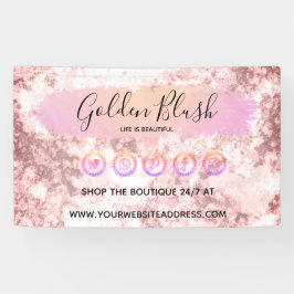 Lona Moda geométrica de color rosa y oro moderno de Rub