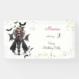 Lona Moda glam gótico chica temible fiesta de cumpleaño