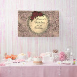 Lona Moda Leopard Rosa Fabulous 40th Birthday<br><div class="desc">Una purpurinoso huella de leopardo sobre un polvoriento fondo rosado rosa con un círculo dorado en el medio donde se puede personalizar tu evento,  adornado con un purpurina dorado afilado,  acompañado por tres rosas para añadir elegancia. vibraciones de moda de glam.</div>