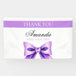 Lona Moda Morado Bow Coquette Chica Dulce 16 Cumpleaños