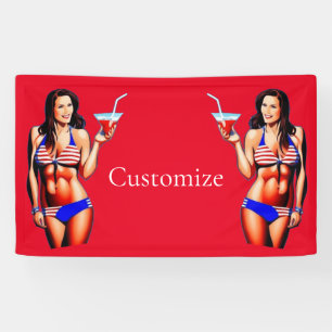 Lona Modelo de fitness bikini patriótico Thunder_Cove