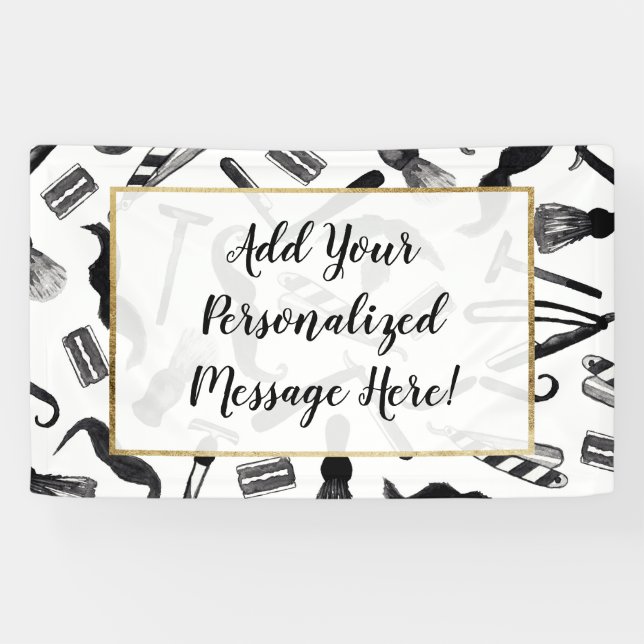 Lona Modelo del peluquero de la acuarela de la máquina (Horizontal)