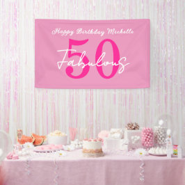 Lona Modern 50 and Fabulous Pink 50th Birthday Party