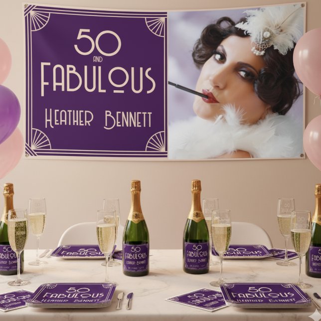 Lona Modern Art Deco 50 and Fabulous Birthday (Subido por el creador)