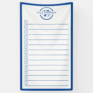 Lona Modern Blue Monogram Name To Do List