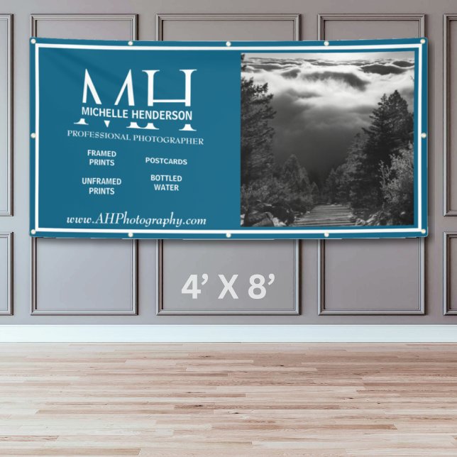 Lona Modern Blue & White 1 Image Small Business (Subido por el creador)