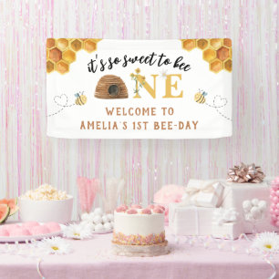 Lona Modern Cute Es tan dulce ser el primer cumpleaños