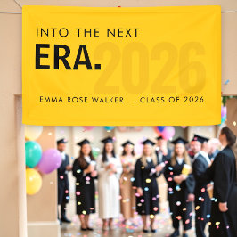 Lona Modern Grad Era 2026 Yellow Typography Banner