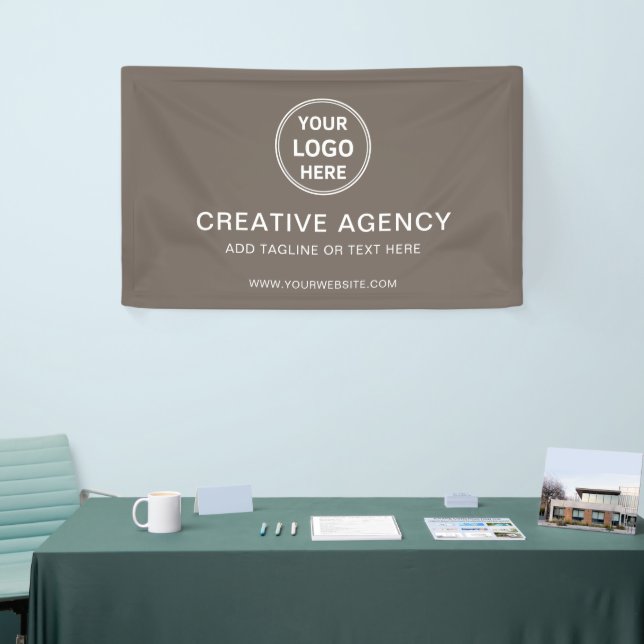 Lona Modern Minimal Custom Logo Taupe Business Branding (Feria)