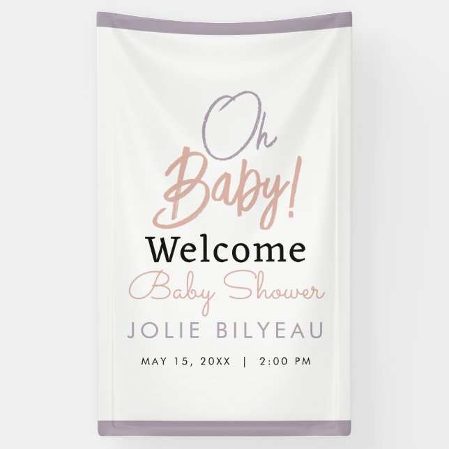 Lona Modern Minimal Heart Boho Baby Shower (Vertical)