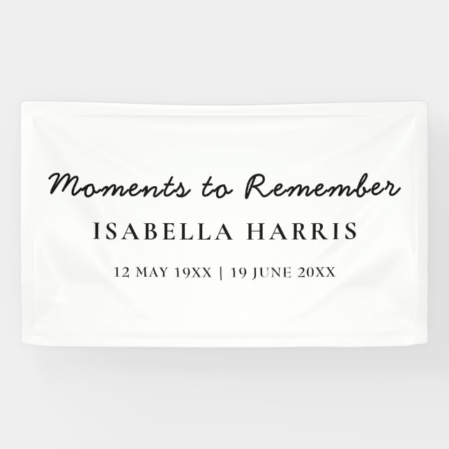 Lona Modern Minimalist Celebration of Life Banner (Horizontal)
