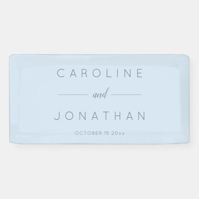 Lona Modern Minimalist Script Soft Blue Custom Wedding (Horizontal)