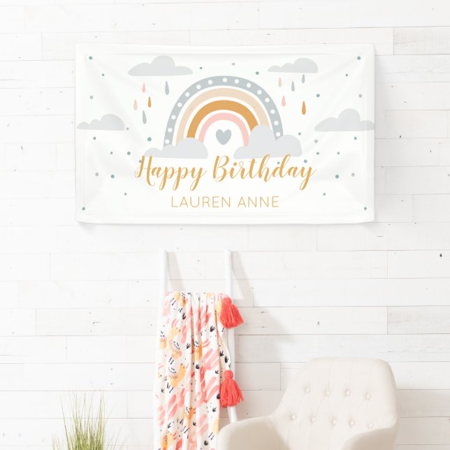 Lona Modern Rainbow Neutral color Birthday (In situ)