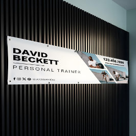 Lona Modern Trendy Photo Collage Fitness Trainer Brand