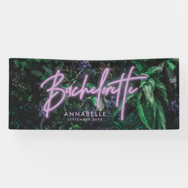 Lona Moderna bachillerato de neón morado brillante (Horizontal)