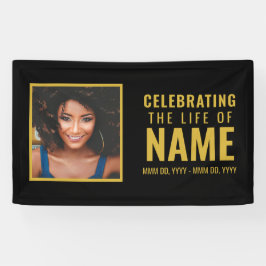 Lona Moderna celebración de la vida con fotos de oro ne