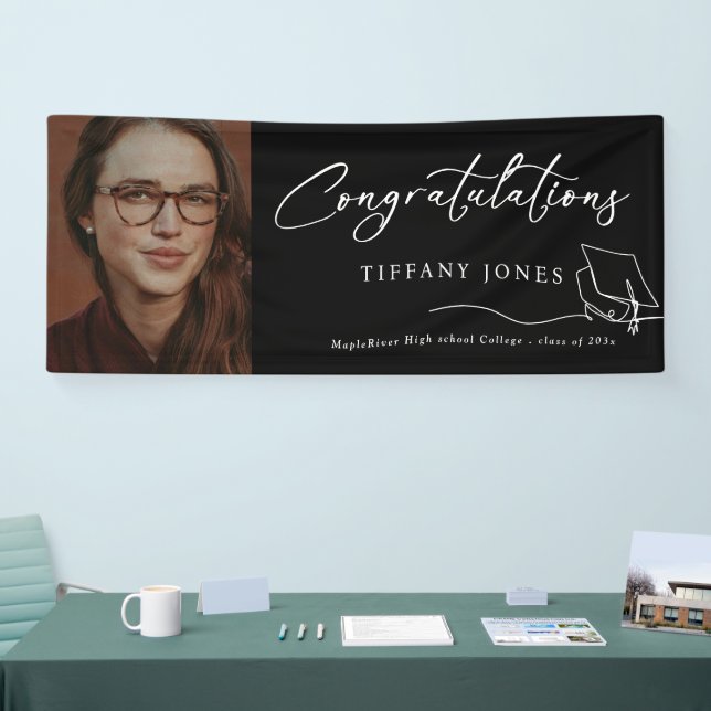 Lona Moderna felicitación Foto Partido de Graduación (Feria)