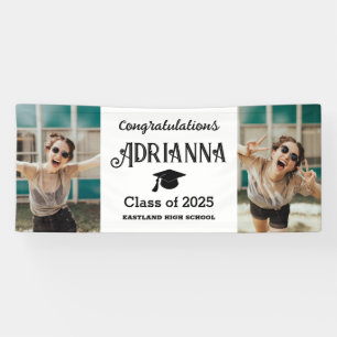 Lona Moderna foto de felicitaciones a graduados