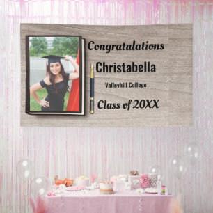 Lona Moderna foto de felicitaciones a la graduación vin
